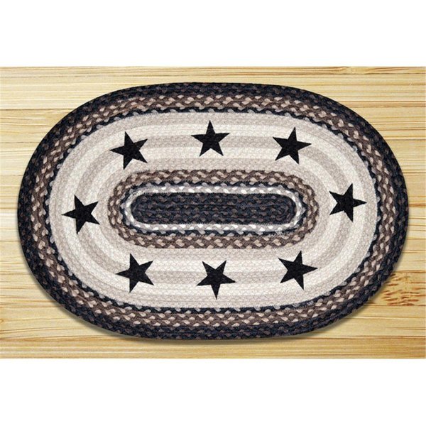 Earth Rugs Oval Patch Rug Black Stars 8828313BS